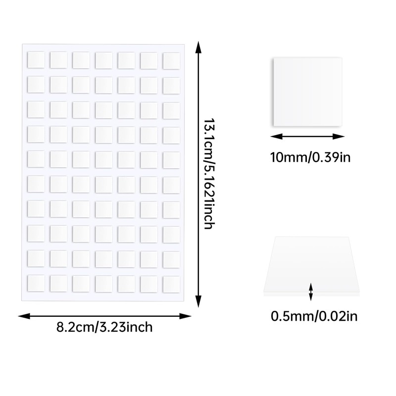 JANYUN 280 Pcs Double Sided Sticky Dots Removable Square Putty