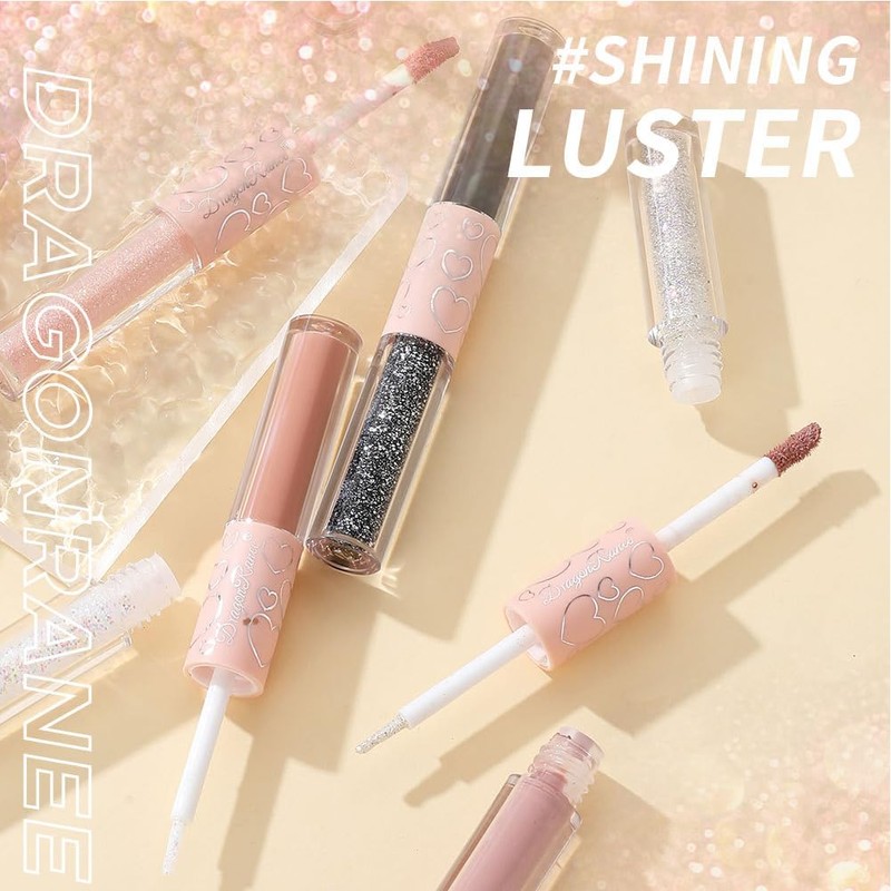 Double Ended Liquid Eyeshadow, 2-in-1, Brightening Eye Shadow Liquid Highlighter