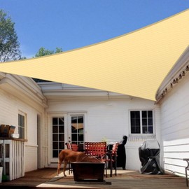 Artpuch Sun Shade Sail 1 2' X 1 2' Rectangular Breathable UV Block Outdoor Covering Cloth for Patio Deck, Backyard, Beige (Customized Available)