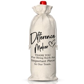 EUFJDKSL Difference Maker Gift Wine Bag-Thank You Gifts for Coworkers Boss Employee, Appreciation Favors for Teacher Mentor Nurse, Team Appreciation Wine Bag for Retirement Party Favors