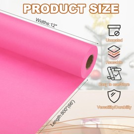 PATIKIL Wrapping Paper, 12" x 800"(66') 70 GSM Craft Paper Roll Kraft Packing Paper for Poster Bulletin Board, Gift Wrapping, Pink
