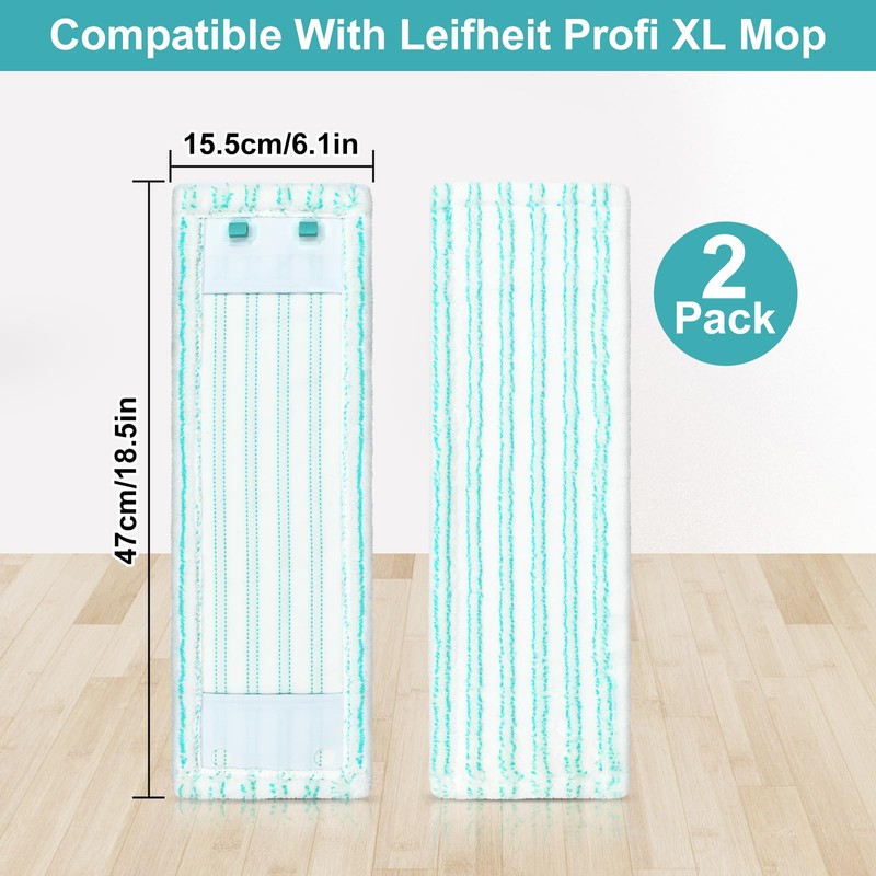GFRED Set of 2 Microfibre Floor Mop Replacement Covers for