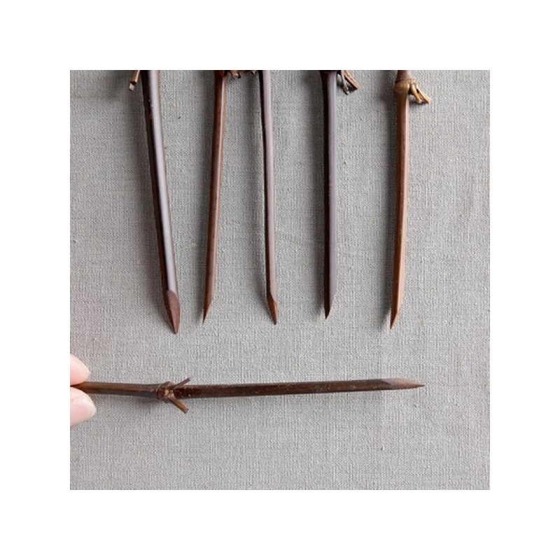 (10x10) Bamboo Pick 20p Dasik Holder Branch Tea Fork Dessert