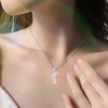 OKISIL Cross Necklace for Women, 925 Sterling Silver 18K Gold