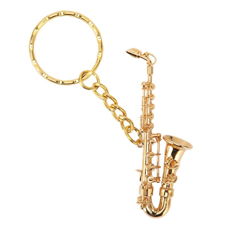 Cute Saxophone Pendant Keychain Portable Funny Brass Miniature Saxophone Musical