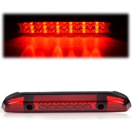 G-PLUS LED 3rd Rear Brake Light Cargo Lamp Compatible With Nissan Frontier Pickup 2001-2004,3rd Tail Brake Light Cargo Lamp, Red Lens Chrome Housing