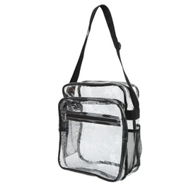Clear Messenger Bag PVC Waterproof Visible Zipper Design Crossbody Tote Shoulder Bag for Travel Shopping