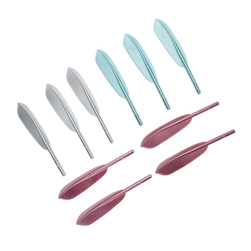 10Pcs Feather Pens Kids Ballpoint Pen Set ABS Plastic Office