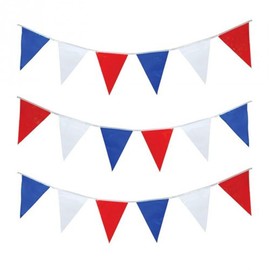 Right Goods Right Price 20M Red White and Blue Bunting Garland Union Jack Banner Party Decorations Supplies Sporting Events Pub Bbq Royal Theme French USA 40 Flags