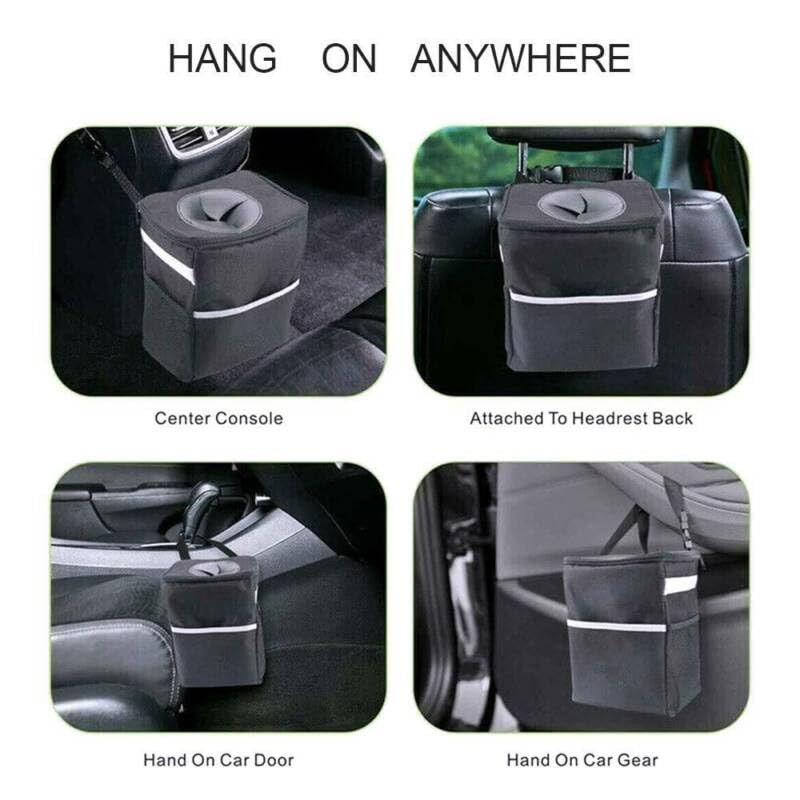 Universal Car Bin Trash Can with Lid Waterproof Storage Dustbin