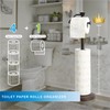 ZCCZ Toilet Paper Holder Stand, Freestanding Tissue Roll Dispenser with