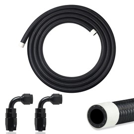 VWTNI 3FT 6AN Fuel Line Kit, 3/8 inch 6AN Fuel Hose with Hose Fitting (90 Degree and 90 Degree), CPE
