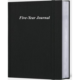 Hard Cover 5 Year Journal | The Easiest to Use Five Year Journal | Quick and Easy Five Year Daily Journal System | 8.5'' x11'', Black