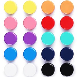 Imanes para nevera, paquete de 20 imanes fuertes para refrigerador, imanes redondos pequeños de 10 colores, lindos mini imanes decorativos para pizarr