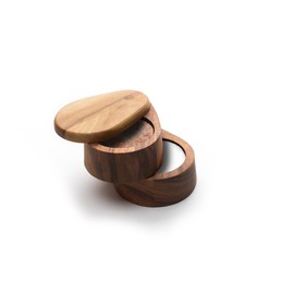 Ironwood Gourmet Double Layer Swivel Salt Cellar Box, Acacia Wood