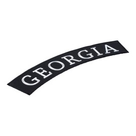 PatchStop State of Georgia Top Rocker Large Back Patches for Jackets Motorcycle Vests Backpacks Tactical - 12x3.5in Black and White Iron On Sew On Biker Emblem - United States Souvenirs Travel Gifts