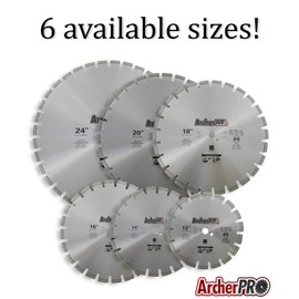 Archer PRO 12" in. Turbo Diamond Saw Blades for Fast Reinforced Concrete Cutting and Cured Concrete Cutting. for Cut-Off saws and Walk-Behind saws up to 13 HP.