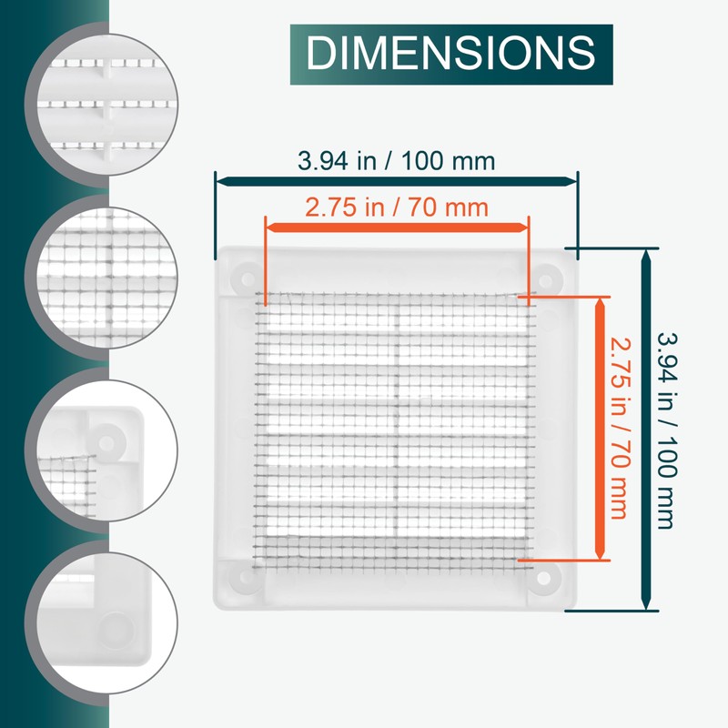 Ecopro Vent / 3'' x 3'' Inch Opening Measurement /