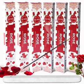 Rose Incense Sticks - Incienso de Rosas - Total 120 Insence-Sticks - 6 Packs of 20 Insense - Inciensos - Inscents - Natural Non Toxic Ingredients - Incents - Incence - Inscense - Insents