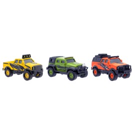 Mighty Fleet Diecast 3-Pack, Pick-Up Truck, SUV, and Off-Road Truck, Durable 3” Diecast Vehicles for Kids Ages 3+