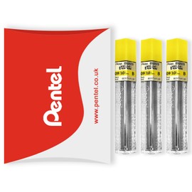 Pentel Super Hi-Polymer Mechanical Leads - For Automatic / Mechanical Pencils - In Pentel Cushion Packaging - 0.9mm B-Class - Pack of 3 Tubes (45 Leads)