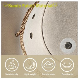 Michear Cowboy Hat Sun Hat Faux Felt Leather Suede Western Fashion Wide Brim Travel Outdoor Sun Protection Mens Womens (UK, Numeric, 7 1/4, 7 1/2, Beige)