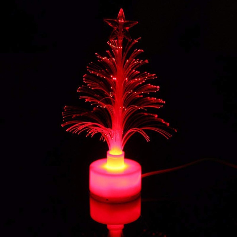 Minkissy Mini Christmas Tree USB Connection LED Fiber Optic Xmas