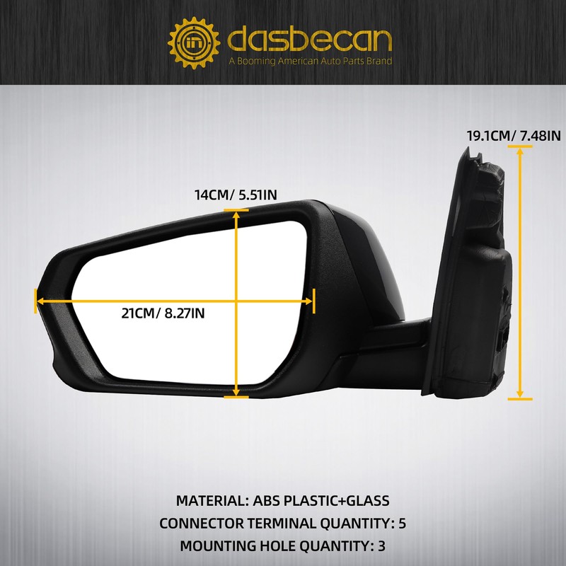 Dasbecan Left Driver Side Mirror Compatible With 2018-2023 Chevy Equinox