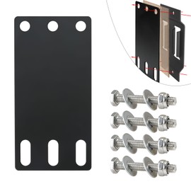 Fistihon 12-Pack Heavy Duty E Track Backing Plate, Black Powder Coated Mounting Back Plate, for E-Track&x-Track Rail Plate Kit, E Track Installation Plate Accessories Kit