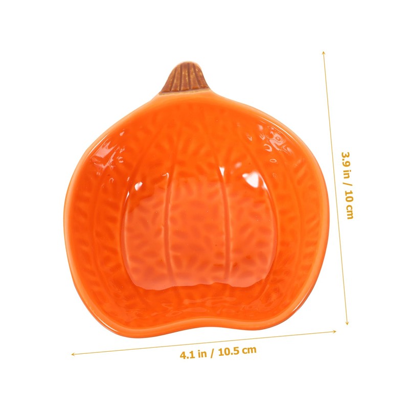 LABRIMP Pumpkin Shape Ceramic Dipping Plates 4pcs Cute Sauce Dishes