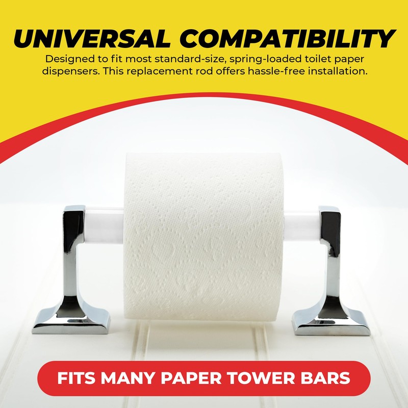 Qualihome White Universal Plastic Spring Loaded Toilet Paper Roll Holder