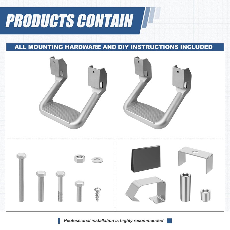 Auto Dynasty 1 Inches Universal Side Step with Mounting Brackets