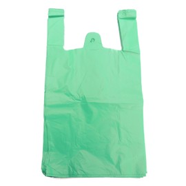 EPOSGEAR Extra Strong Eco Recycled Plastic Vest Carrier Shopping Bags - Perfect for Shops, Market Stalls, Off Licences etc (24mu Large - 11" x 17" x 21", Green, 100)