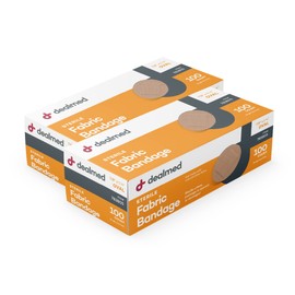 Dealmed Fabric Oval Flexible Adhesive Bandages – 100 Count (2 Pack) Bandages with Non-Stick Pad, Latex Free, Wound Care for First Aid Kit, 7/8" x 1 1/4"