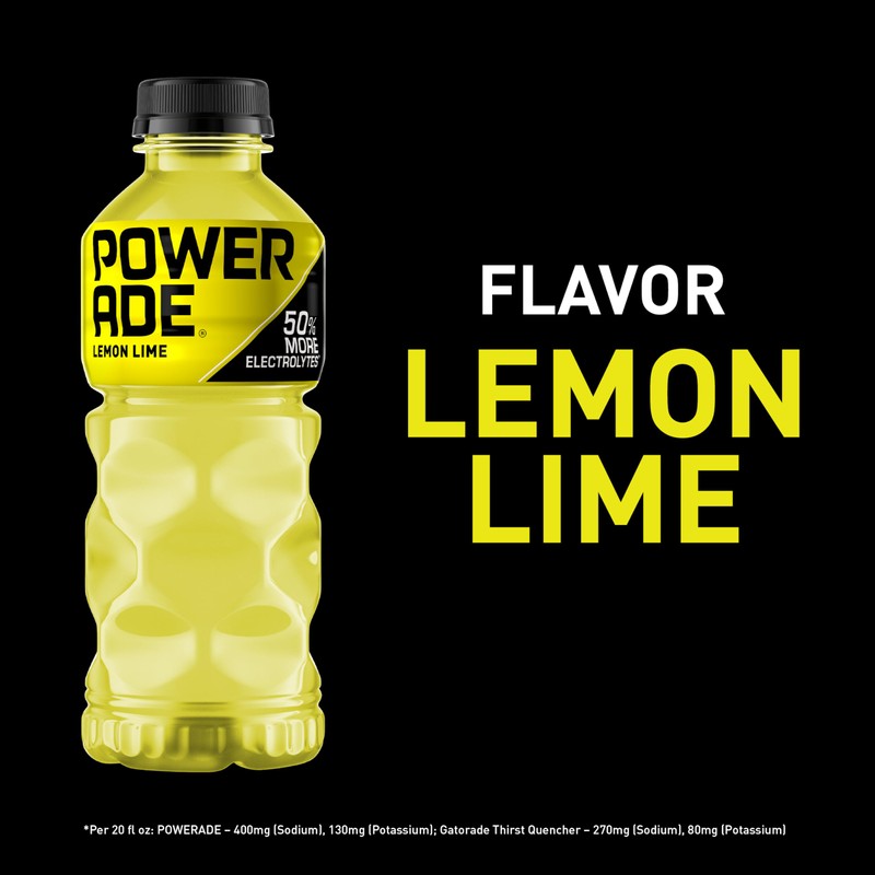 POWERADE Sports Drink Lemon Lime, 20 Ounce (Pack of 8)