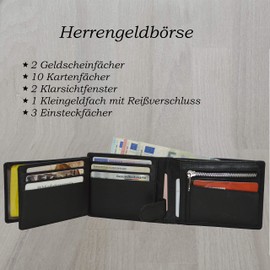 flevado Roberto Premium Nappa Leather Men's Wallet (Black), black, Modern