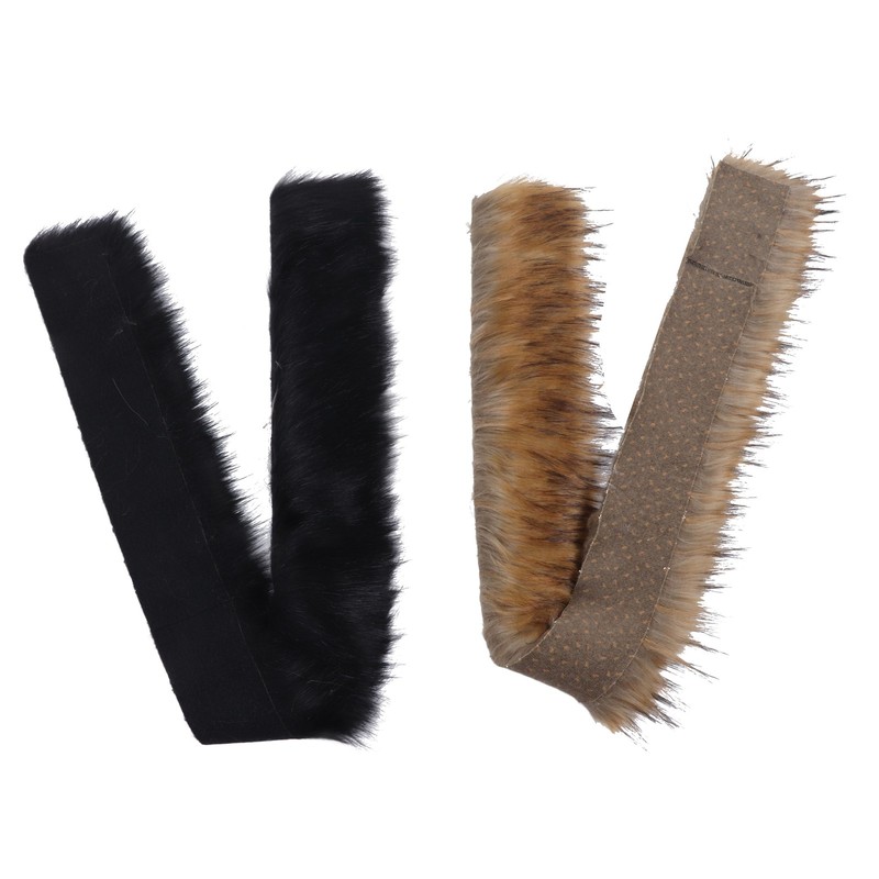 2Pcs Faux Fur Strips Thick Fluffy Soft Artificial Fur Strips