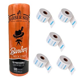 ican Barber Side London Neck Strip Rolls 5 Rolls Pack, white, One Size