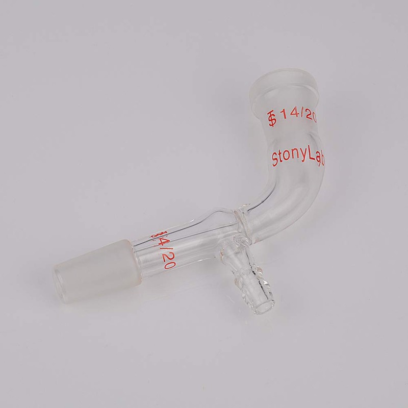 StonyLab Glass Vacuum Take Off Adapter, 105° Bent, Short Stem