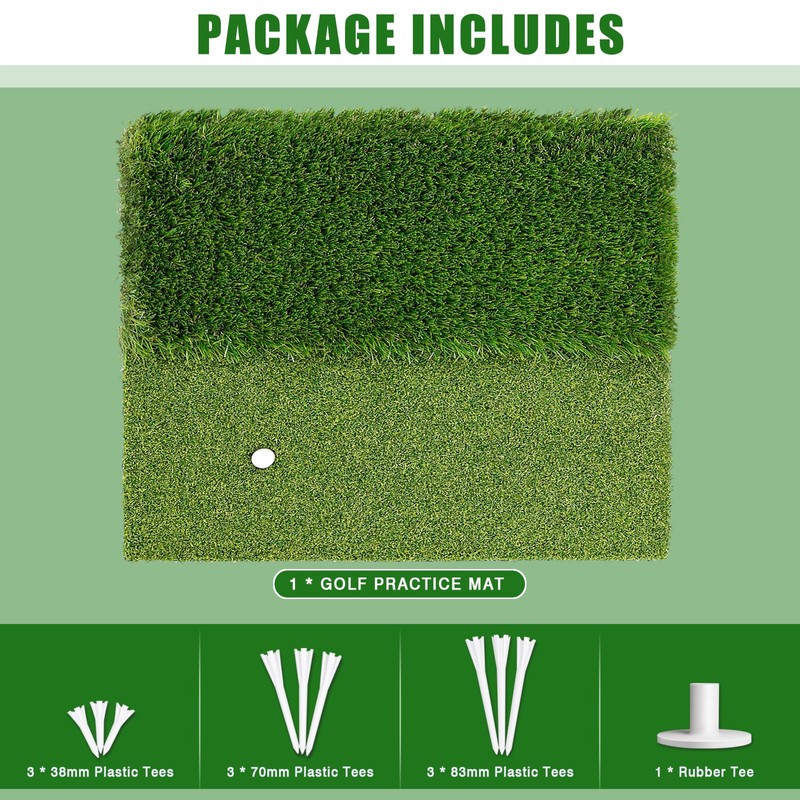 BIRDIEBLAST Premium Golf Hitting Mat, 10mm Foam Padding with Rubber