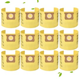 91964 Type D Dust Filter Bags Compatible with Shop-Vac 4 Gallon Wet/Dry Vacuum, Replacement Bags 9196400 and 9196433 for High Efficiency Dust Collection and Easy Cleanup (12 Pack)