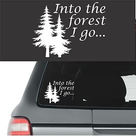 Into The Forest I Go Decal for Car or Truck | Premium Vinyl Graphic for Vehicle Badge or Emblem | Camper Van Accessories, Great Gift Idea for Camping, Hiking, Outdoor Adventure Enthusiast