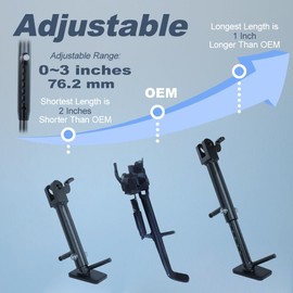 Mantt Adjustable 0''-3'' Kickstand Fit for SV650 ABS 2024 2023 2022 SV650 / ABS 2021 2020 2019-2017 Adjustable Side Stand Motorcycle Steel Side Stand