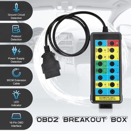 CMTOOL OBD2 Breakout Box with LED Light Indicator, Professional 16-Pin OBD Breakout Box, Automotive Electrical Diagnostic Test Tool, Portable Testing Tool