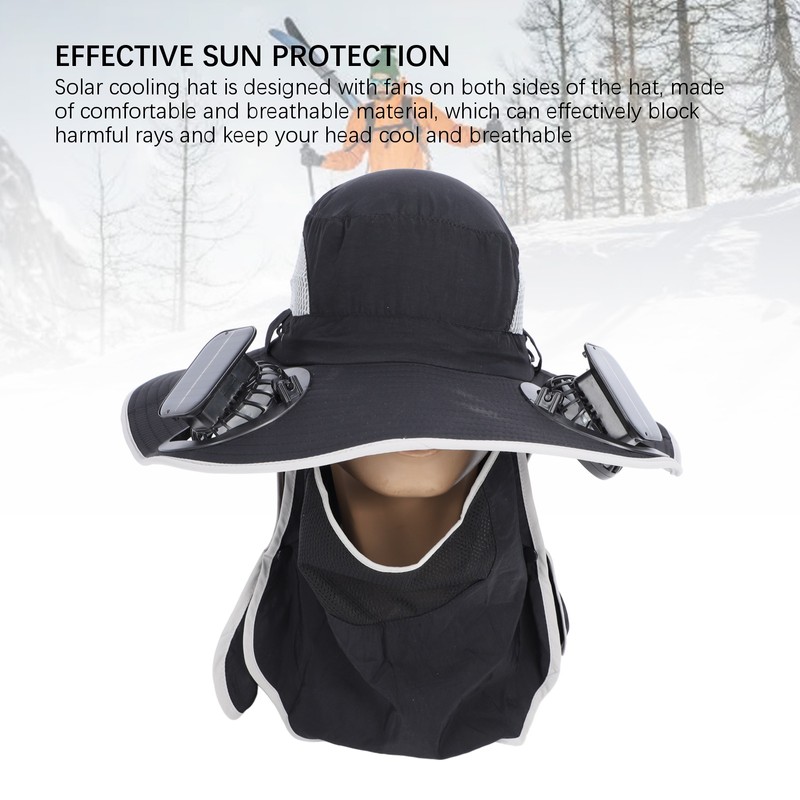 Wide Brim Solar Fan Hat Outdoor Fishing Sunscreen Quick Drying