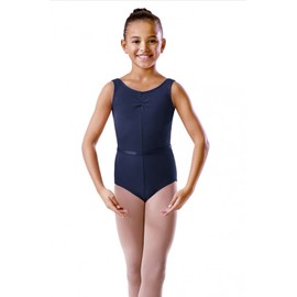 Bloch RAD Cotton Ruche Front Leotard with Belt Age 13-14 Navy