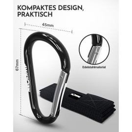 NEOLYMP Premium Multi-Anchor with Carabiner - Robust Attachment for Fitness Bands Indoor & Outdoor, Functional Training, Home Gym - Sturdy, Flexible & Versatile (Anthracite | Multi Anchor)
