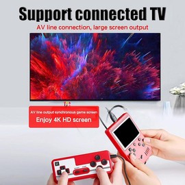 Gameboy Red Retro Mini Game Machine with 400 Classic FC Games, 7.1cm Colour Screen Support for TV Output, Gift for Kids & Adults Gaming Stuff long