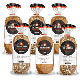 Dr. B's Multigrain Bread | 2g Net Carbs & 7g Protein | Low Calorie, Vegan, Sugar Free | Fresh, Sliced, Keto & Low Carb Bread Loaf (6 Pack (16 oz), Everything Seasoning & Plain)