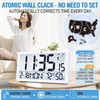 TXL Atomic Wall Clock with Backlight, Battery Operated Digital Wall